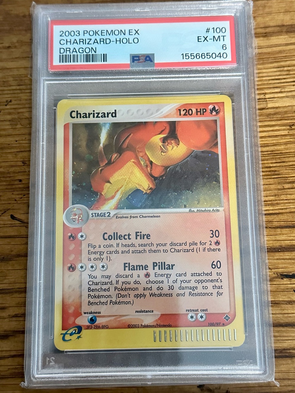 2003 Pokemon Charizard Holo PSA 6 #100/97 Secret Rare Dragon Card